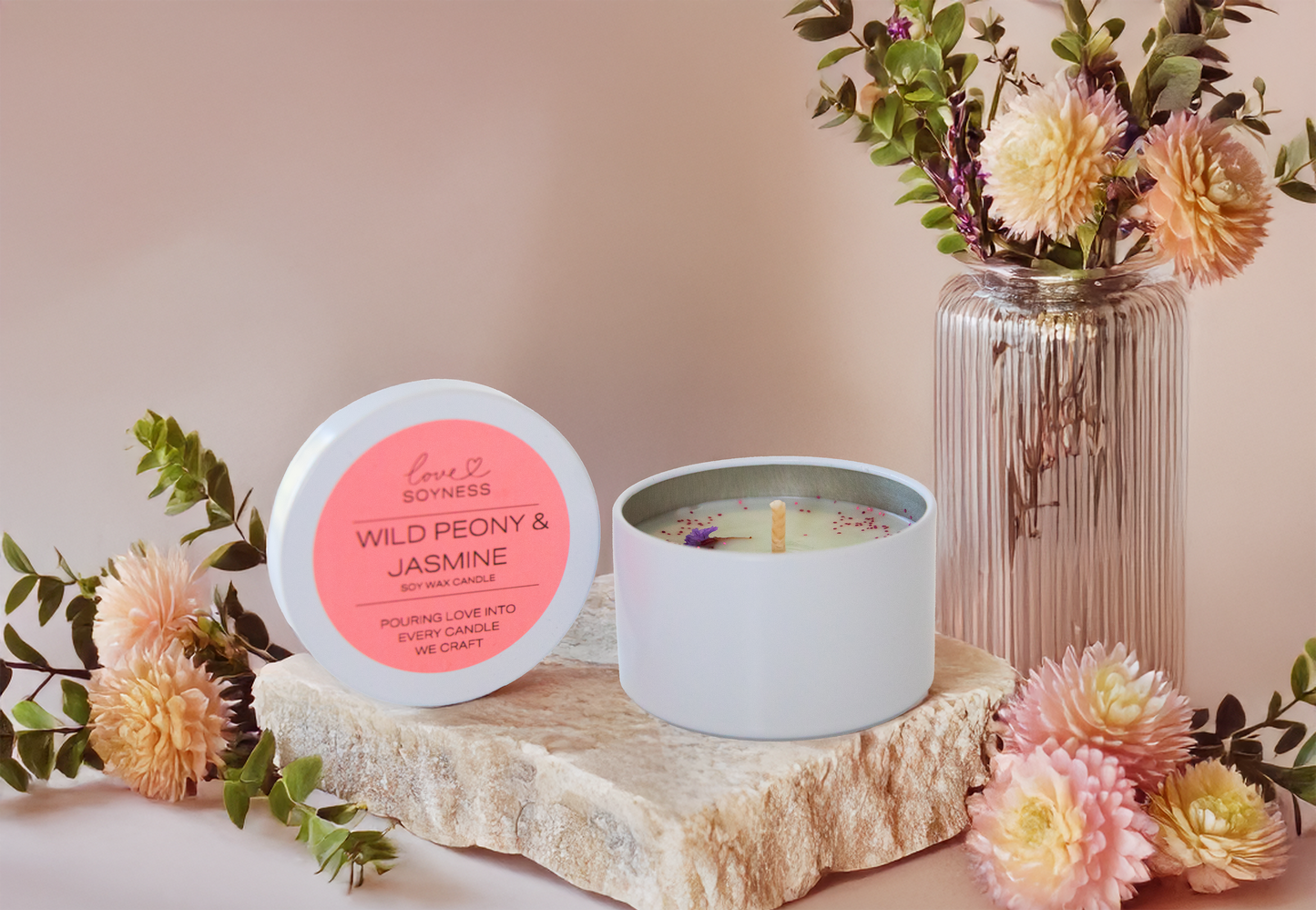 Wild Peony and Jasmine Soy Candle